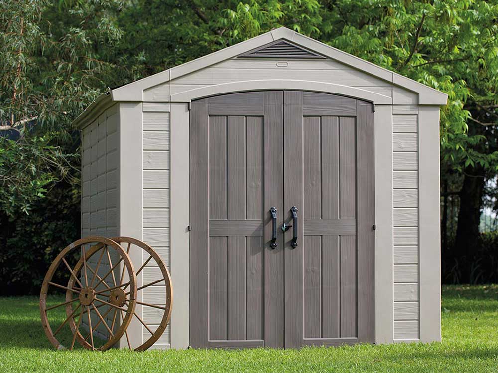 Сарай (хозблок) пластиковый Keter FACTOR 8x6 габариты 182 х 256,5 см с двускатной крышей для дачи или загородного дома