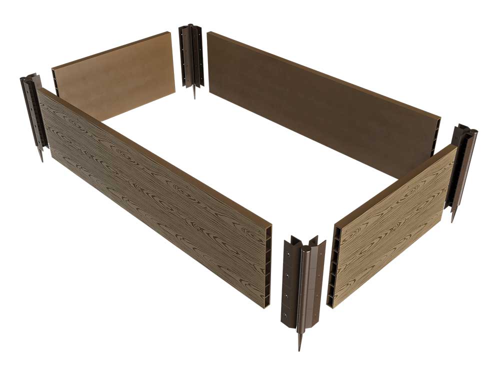 Высокая грядка Holzhof из ДПК (ДОСКА), коричневая 300х30х2950 mm