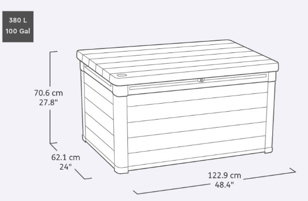 Сундук садовый Keter Кортина (Cortina box 380L) 380л