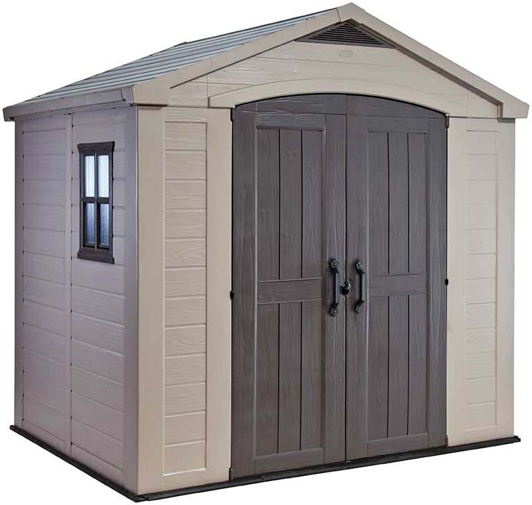 Сарай (хозблок) пластиковый Keter FACTOR 8x6 габариты 182 х 256,5 см с двускатной крышей для дачи или загородного дома