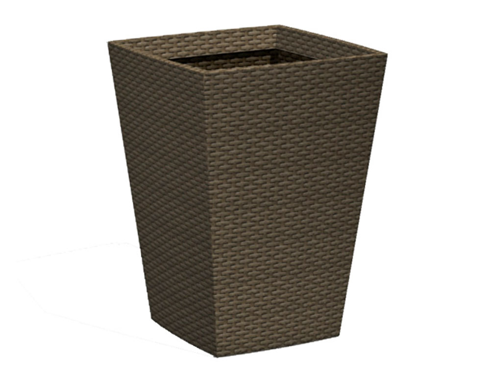 Квадратное кашпо Keter RATTAN PLANTER S 24л из пластика под плетеный ротанг